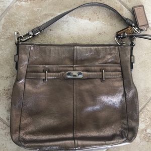 Coach metallic leather bag